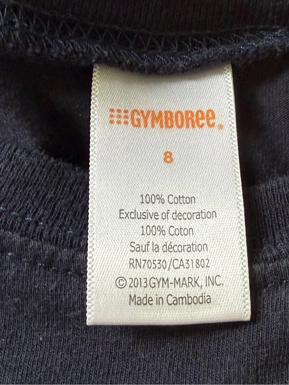 Gymboree Cotton Navy Long Sleeve Tee with Yellow Hockey Graphic Kids Boys Size 8